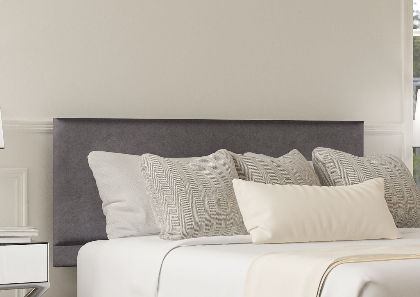 Henley Upholstered Headboard and Shallow Base On Legs Bed Time4Sleep