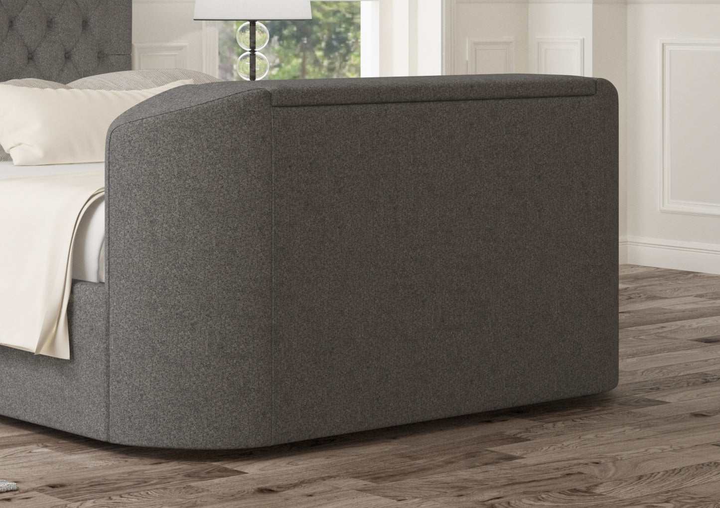Claridge Upholstered Arran Pebble Ottoman TV Bed - Bed Frame Only Bed time4sleepadmin