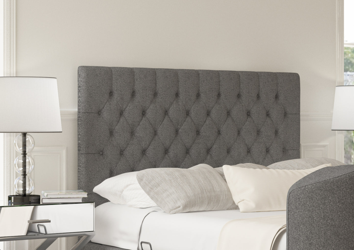 Claridge Upholstered Arran Pebble Ottoman TV Bed - Bed Frame Only Bed time4sleepadmin
