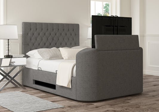 Claridge Upholstered Arran Pebble Ottoman TV Bed - Bed Frame Only Bed time4sleepadmin