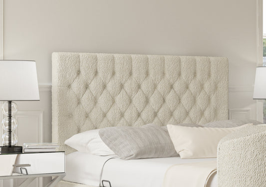 Claridge Upholstered Boucle Ivory Ottoman TV Bed - Bed Frame Only Bed time4sleepadmin