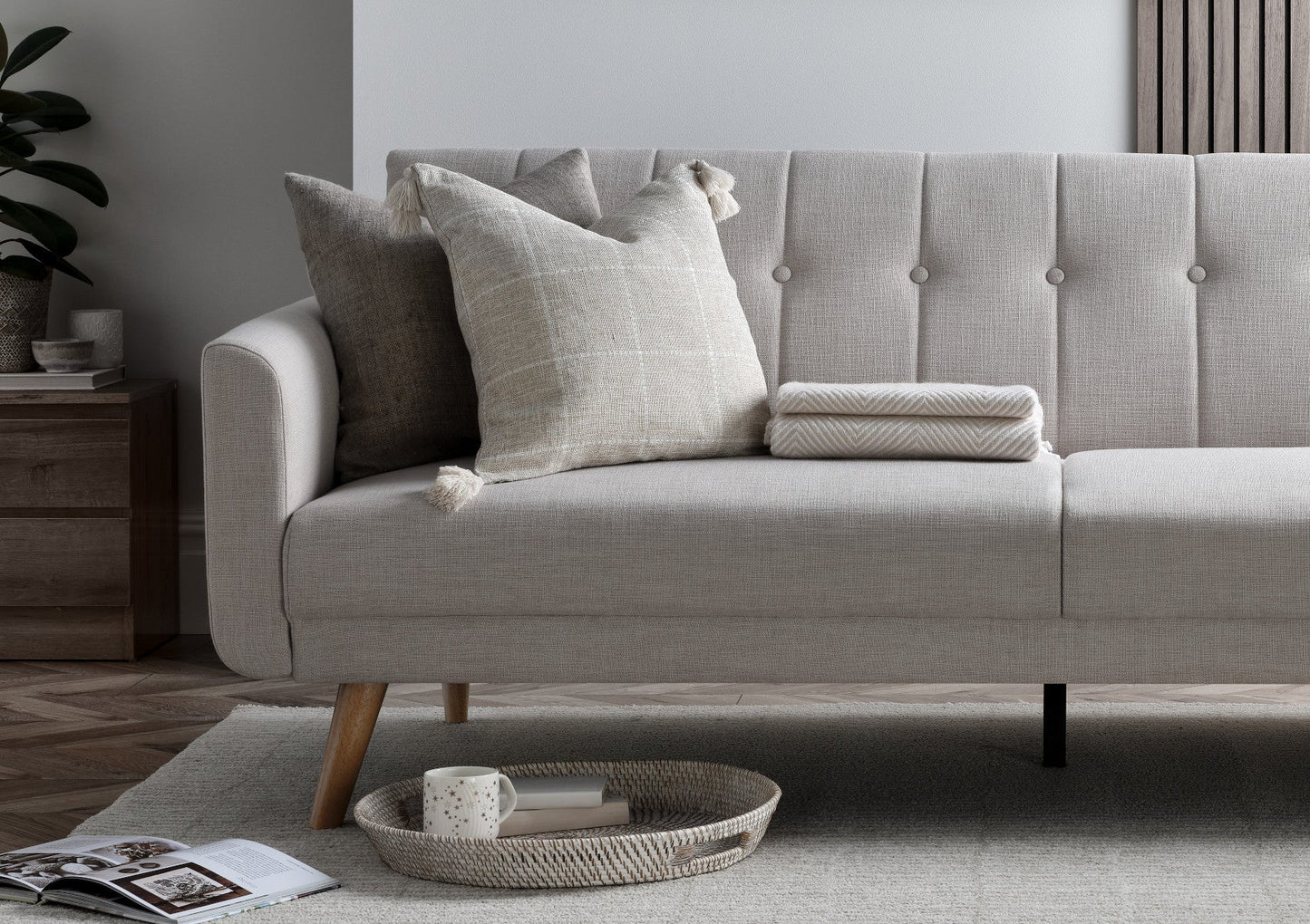 Kentmere Oat Upholstered Sofa Bed Furniture Ritz Panel