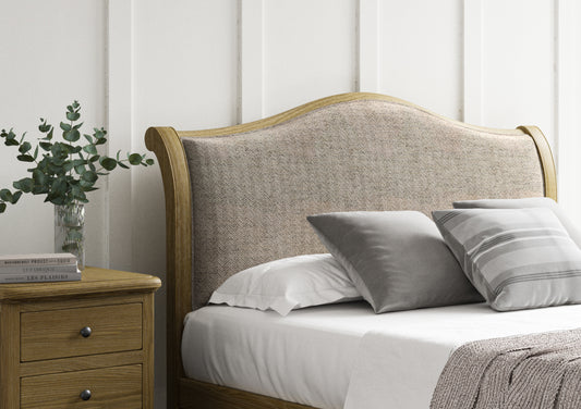 Lyon Kingsman Ivory Upholstered Oak Bed Frame - LFE - Bed Frame Only Bed time4sleepadmin