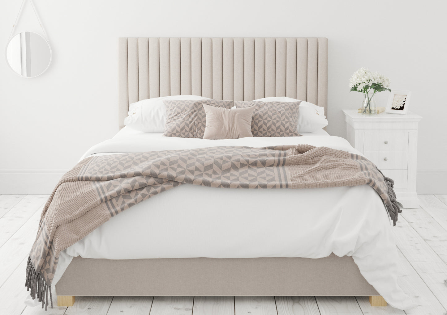 Levisham Ottoman Eire Linen Off White Bed Frame Only Bed time4sleepadmin