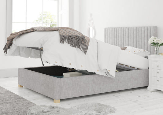 Levisham Ottoman Pastel Cotton Storm Bed Frame Only Bed Aspire Single