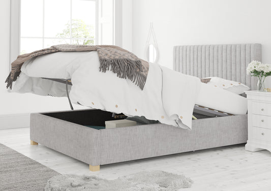 Levisham Ottoman Pastel Cotton Storm Bed Frame Only Bed time4sleepadmin Single