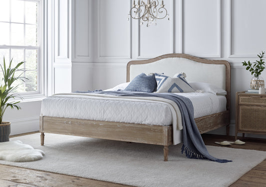 Lille Oak Upholstered Bed Frame Bed time4sleepadmin