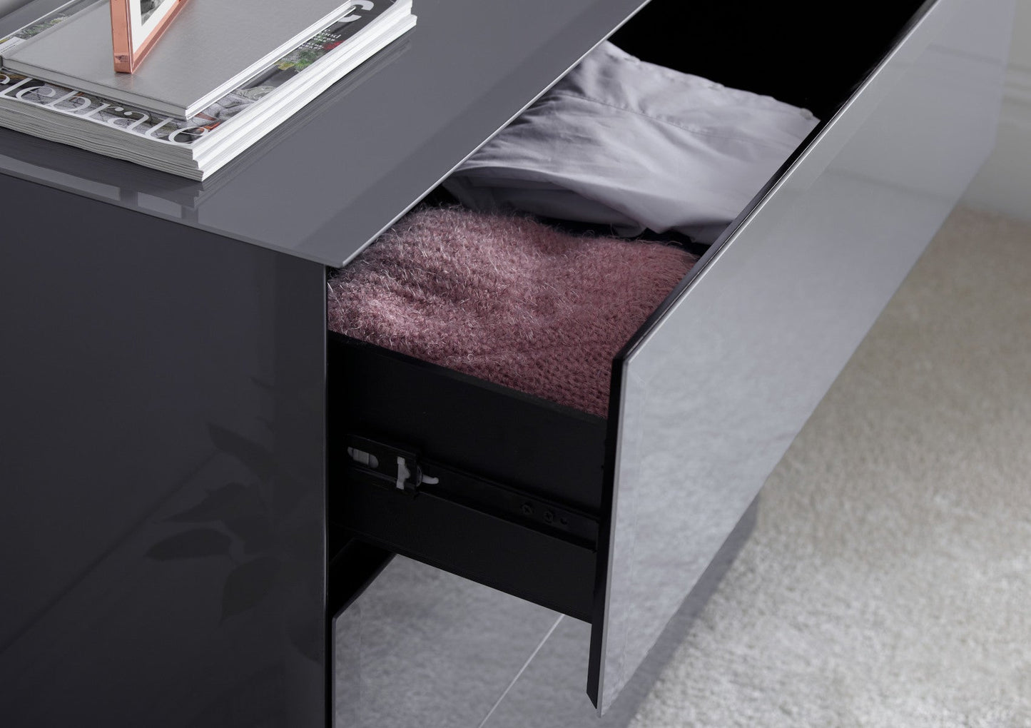 Linea 3 Drawer Grey Chest Furniture Time4Sleep