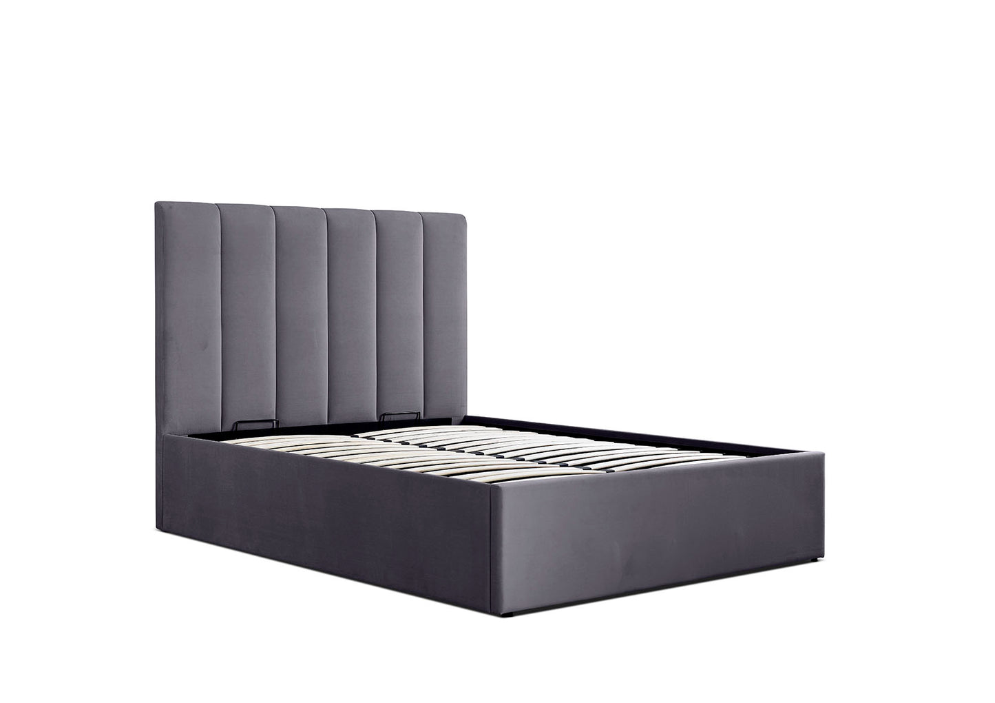 Linea Grey Upholstered Ottoman Bed Frame Only Bed time4sleepadmin