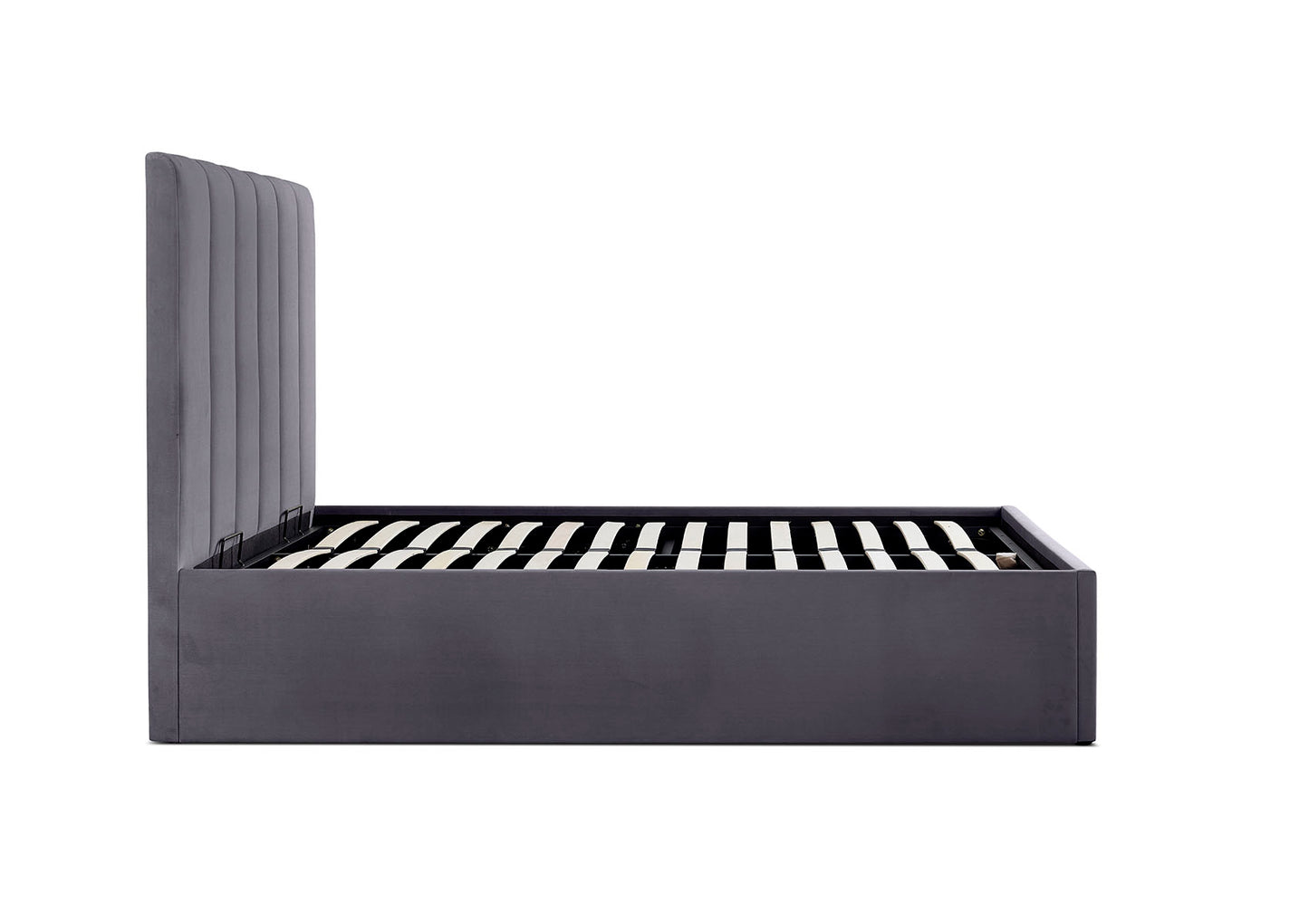 Linea Grey Upholstered Ottoman Bed Frame Only Bed time4sleepadmin