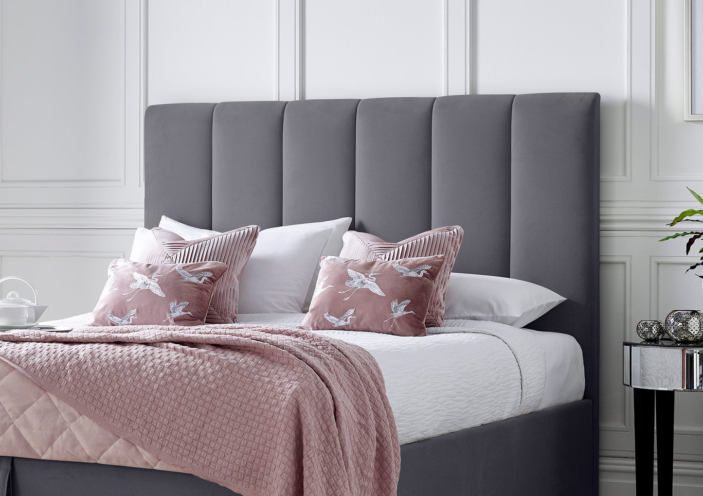 Linea Grey Upholstered Ottoman Bed Frame Only Bed time4sleepadmin