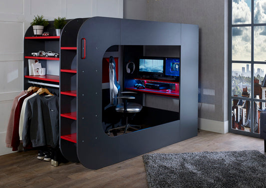 Loftpod Solo Grey Gaming Bed Frame Bed time4sleepadmin