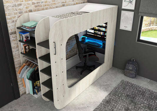 Loftpod Solo Light Wood Gaming Bed Frame Bed time4sleepadmin