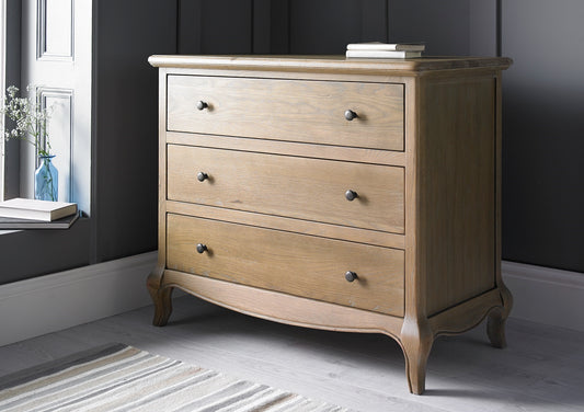 Loire Weathered Oak 3 Drawer Chest Furniture time4sleepadmin