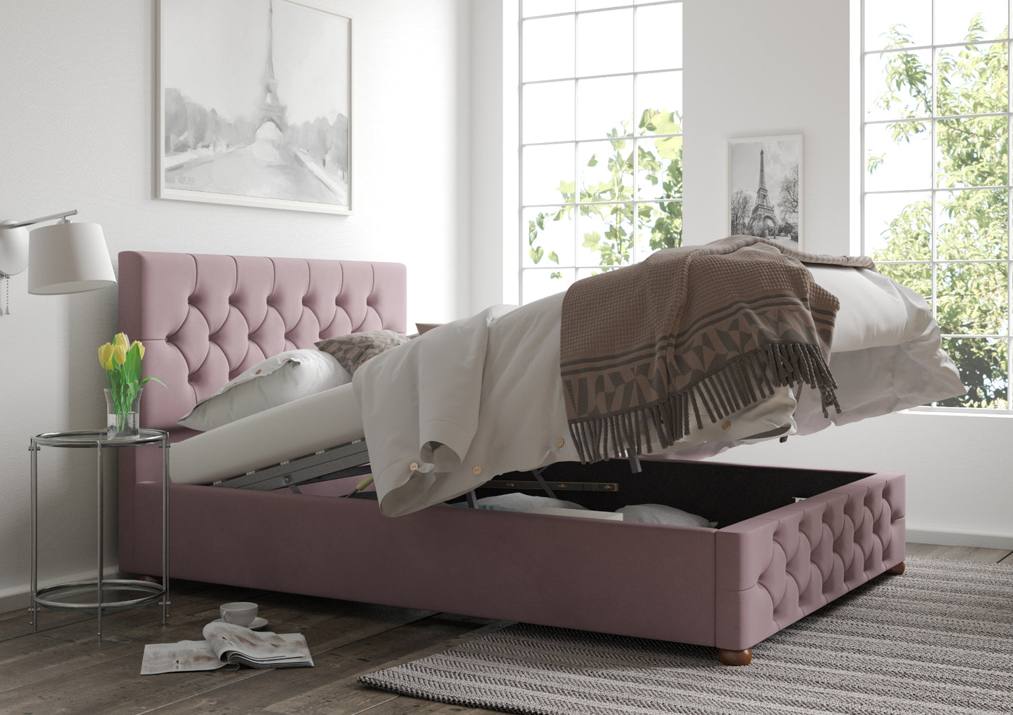 Rimini Upholstered Ottoman Bed Frame Only