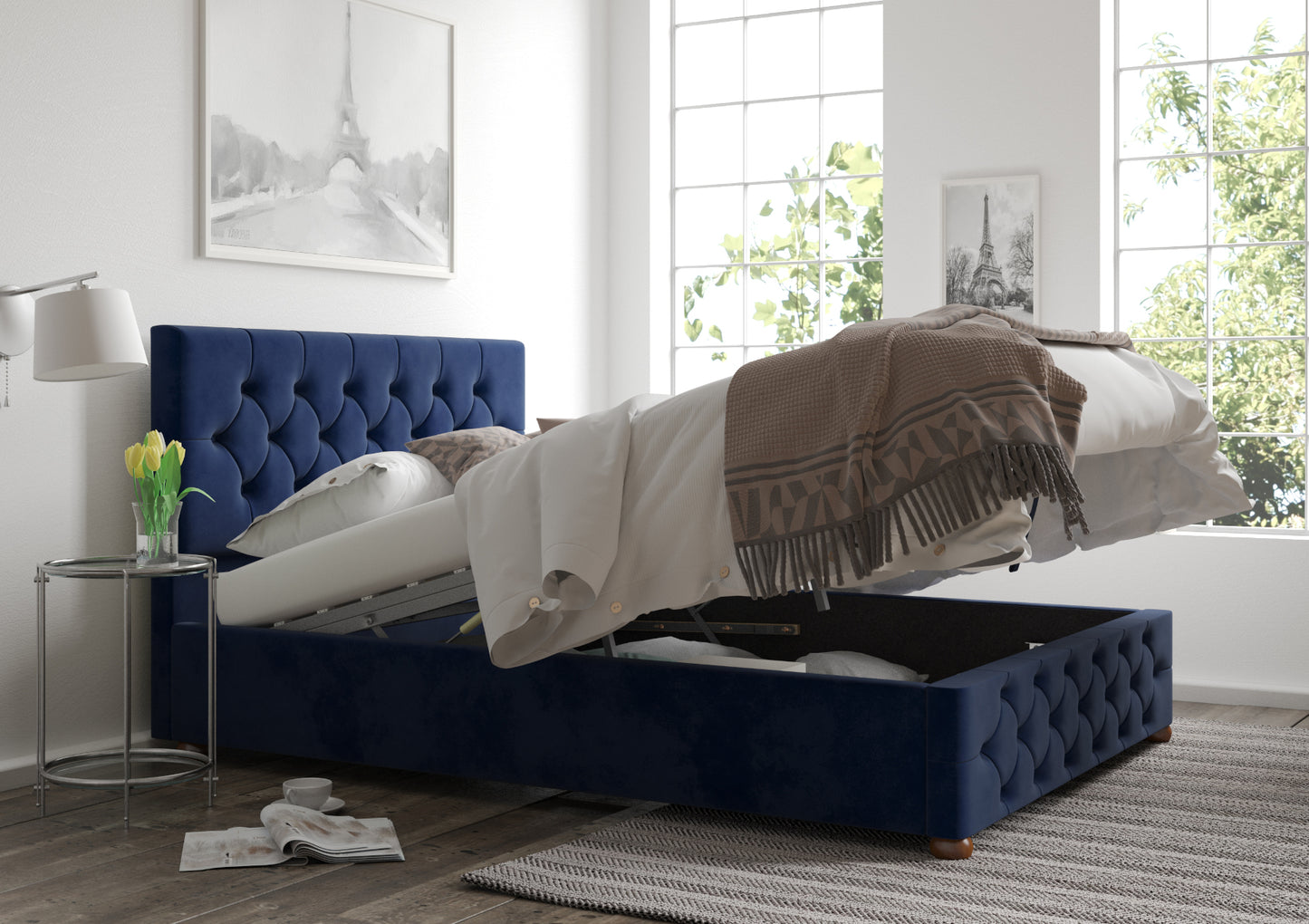Rimini Upholstered Ottoman Bed Frame Only