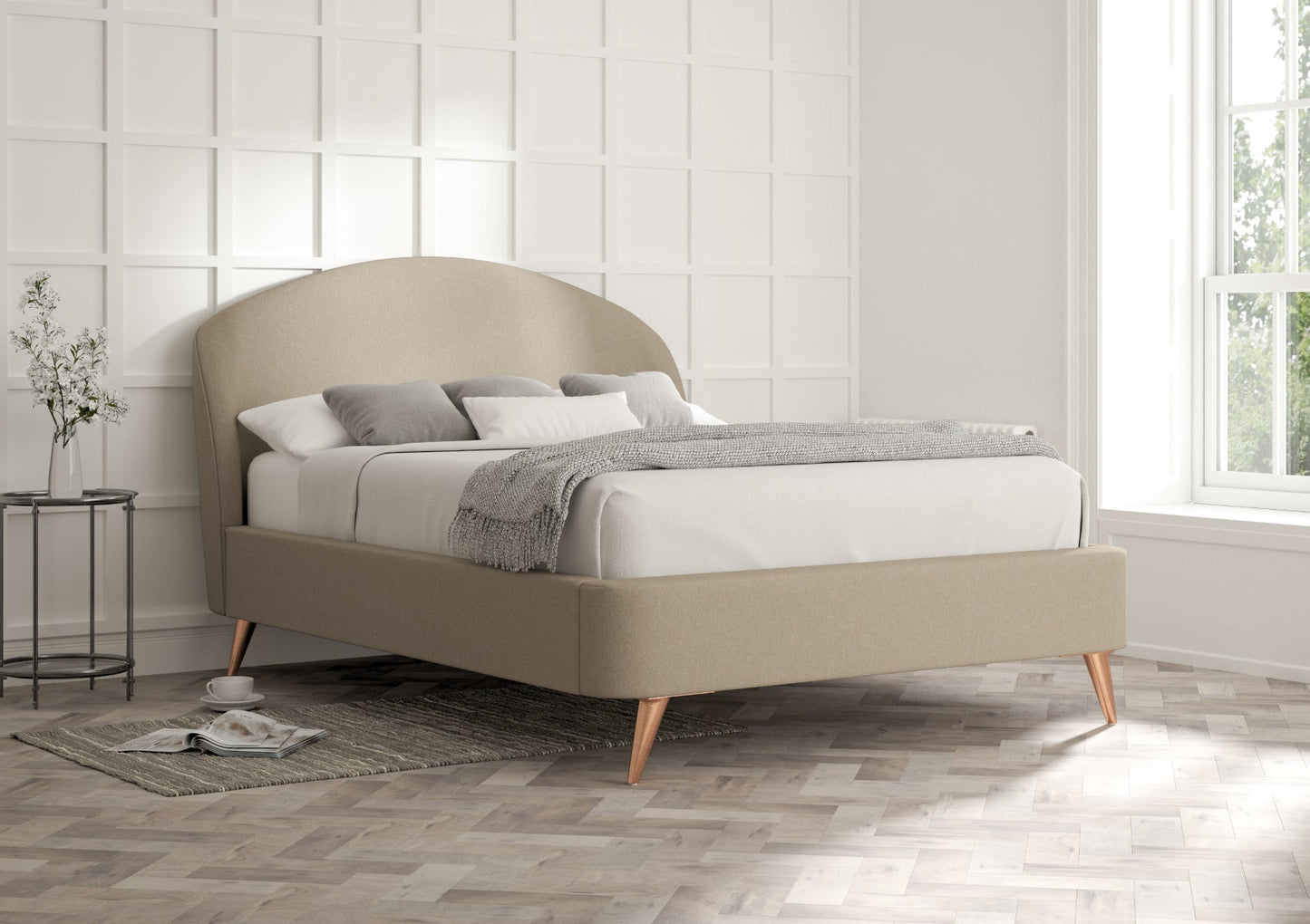 Lunar Upholstered Bed Frame Only Bed Time4Sleep