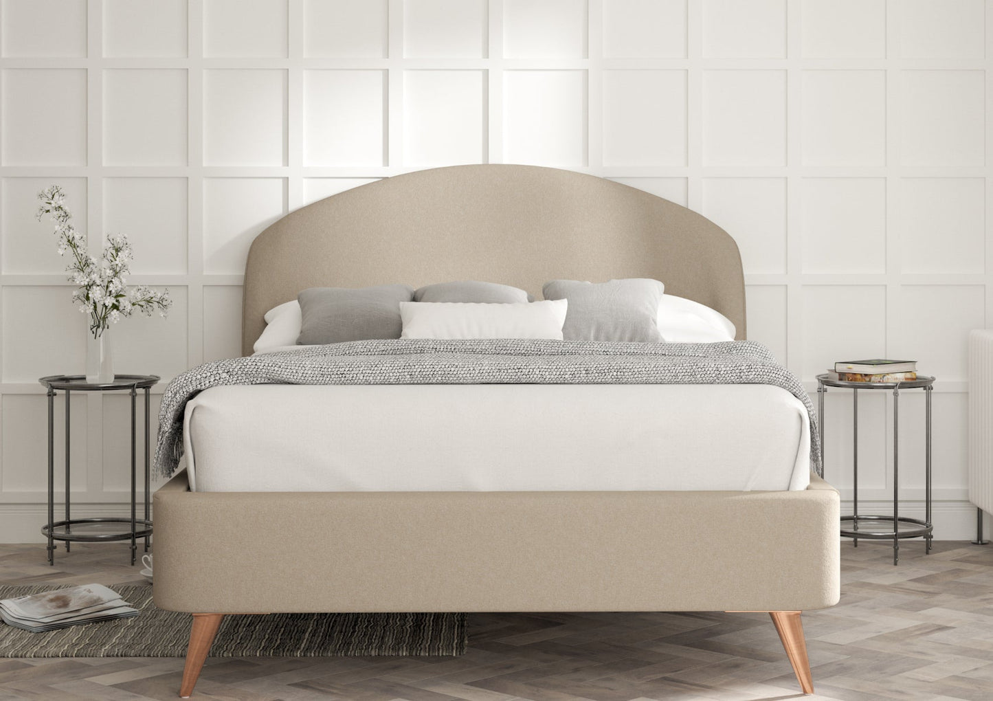 Lunar Upholstered Bed Frame Only Bed Time4Sleep