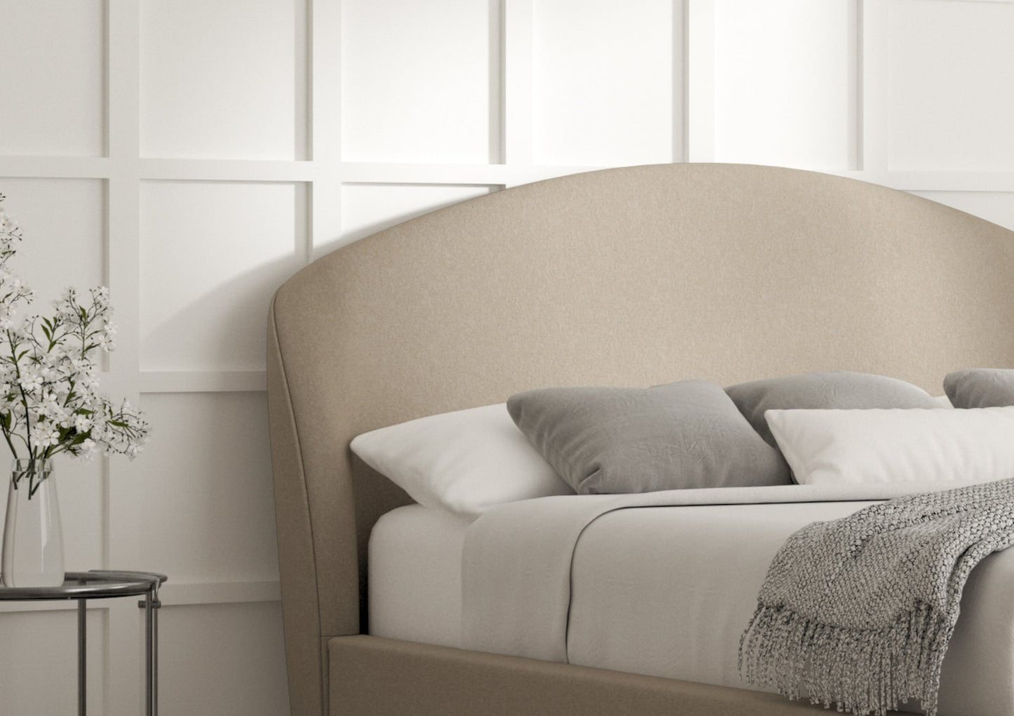 Lunar Upholstered Bed Frame Only Bed Time4Sleep
