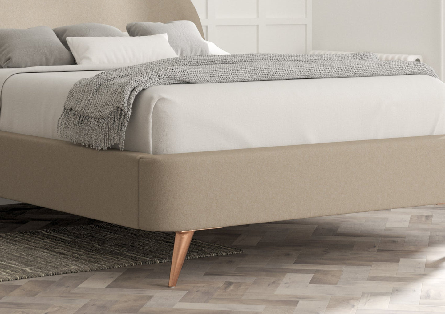 Lunar Upholstered Bed Frame Only Bed Time4Sleep