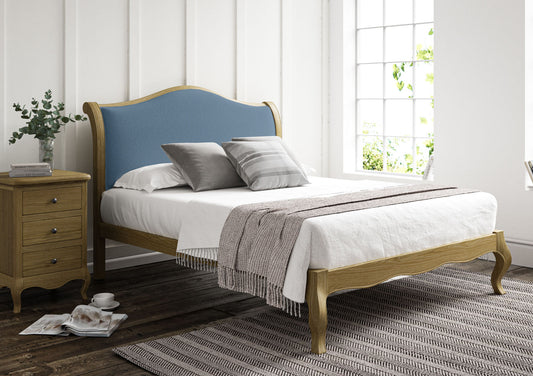 Lyon Hugo Wedgewood Upholstered Oak Bed Frame - LFE - Bed Frame Only Bed time4sleepadmin