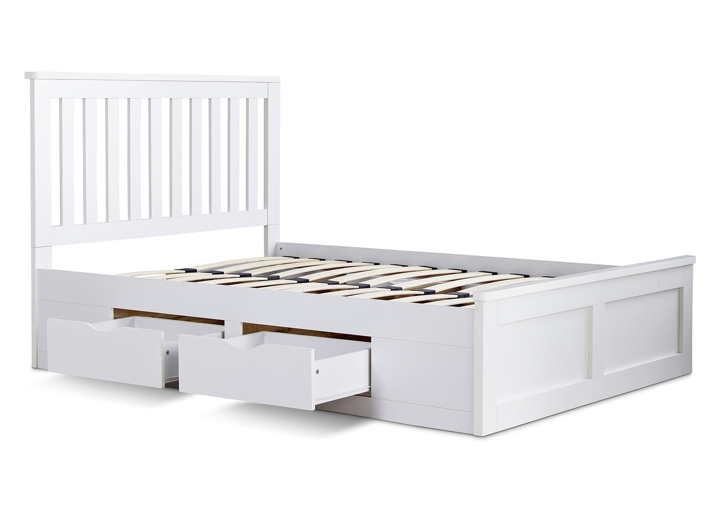 Madison White 4 Drawer Wooden Bed Frame Bed time4sleepadmin