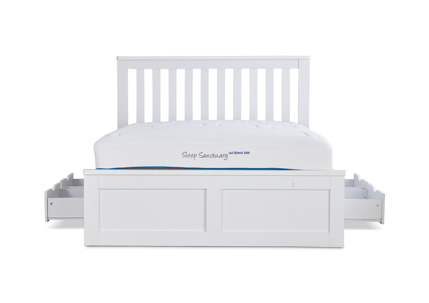Madison White 4 Drawer Wooden Bed Frame Bed time4sleepadmin