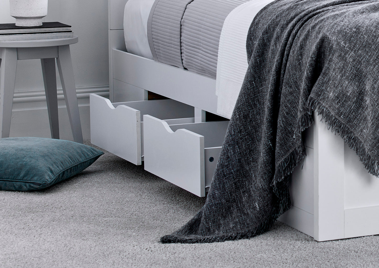 Madison White 4 Drawer Wooden Bed Frame Bed time4sleepadmin