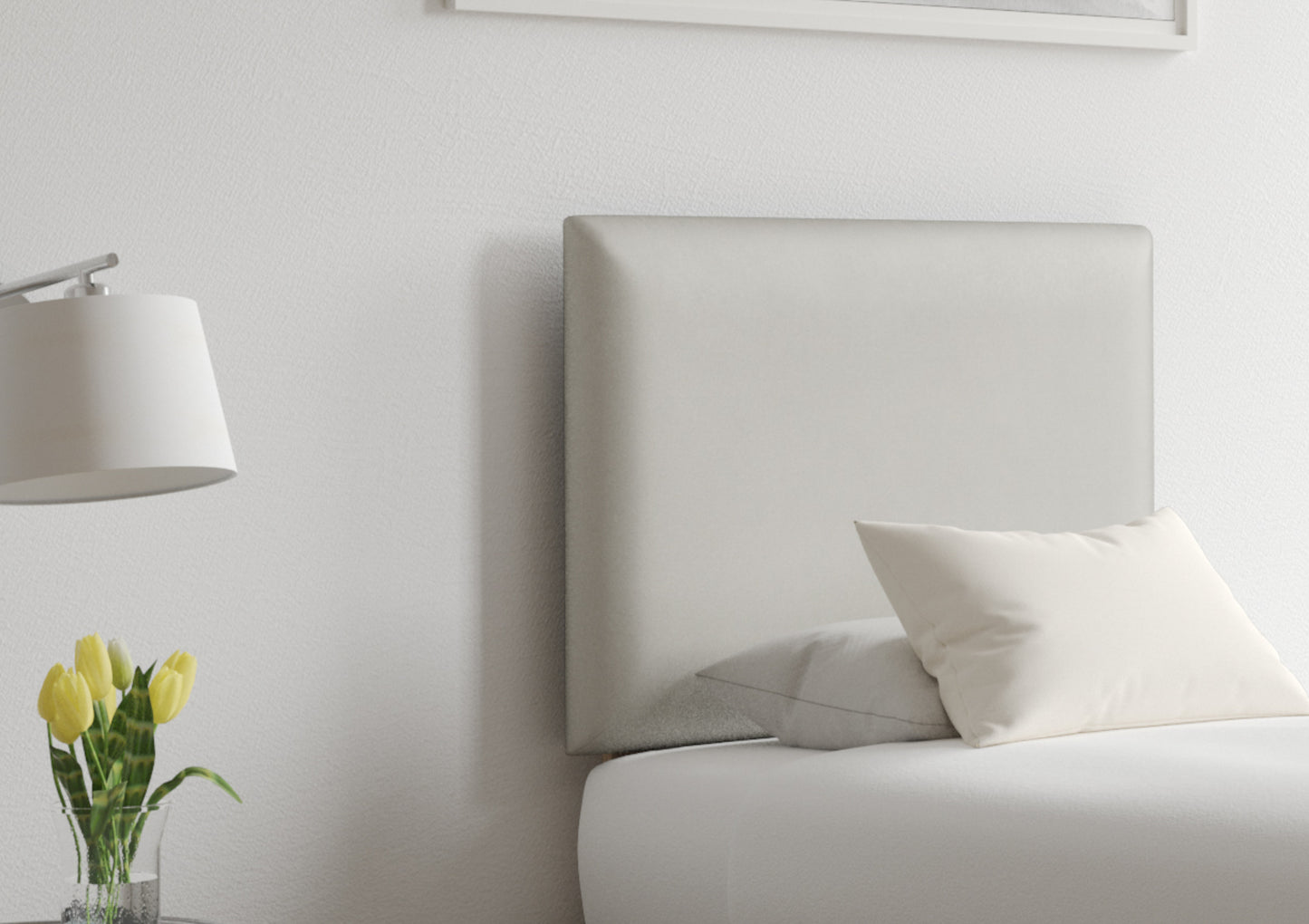 Deluxe Square Magic Silver Velvet Upholstered Headboard Furniture time4sleepadmin