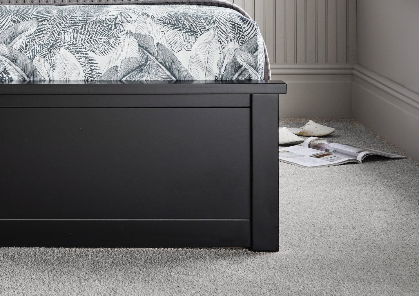 Malmo Black Wooden Ottoman Storage Bed - Bed - Time4Sleep