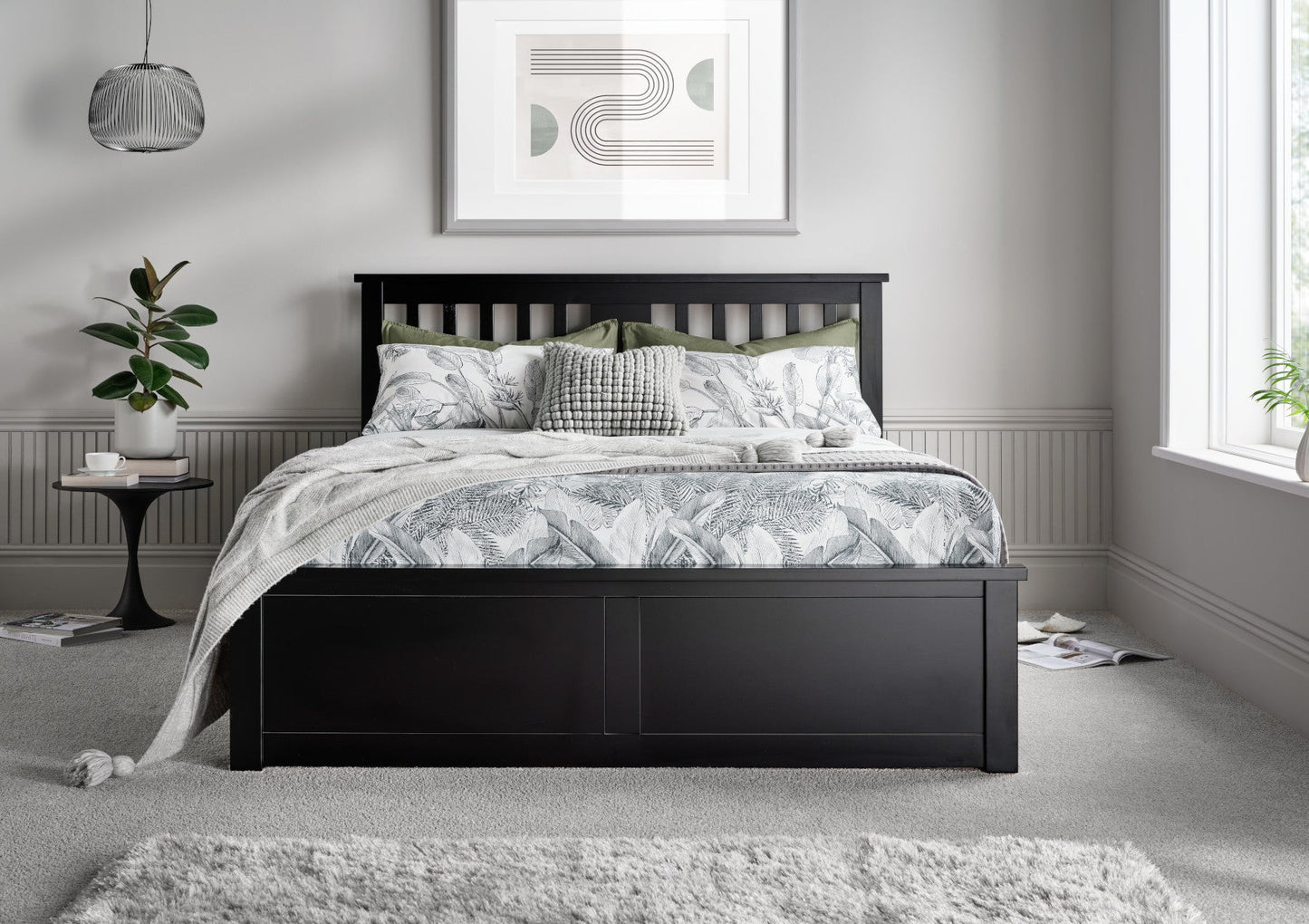 Malmo Black Wooden Ottoman Storage Bed - Bed - Time4Sleep