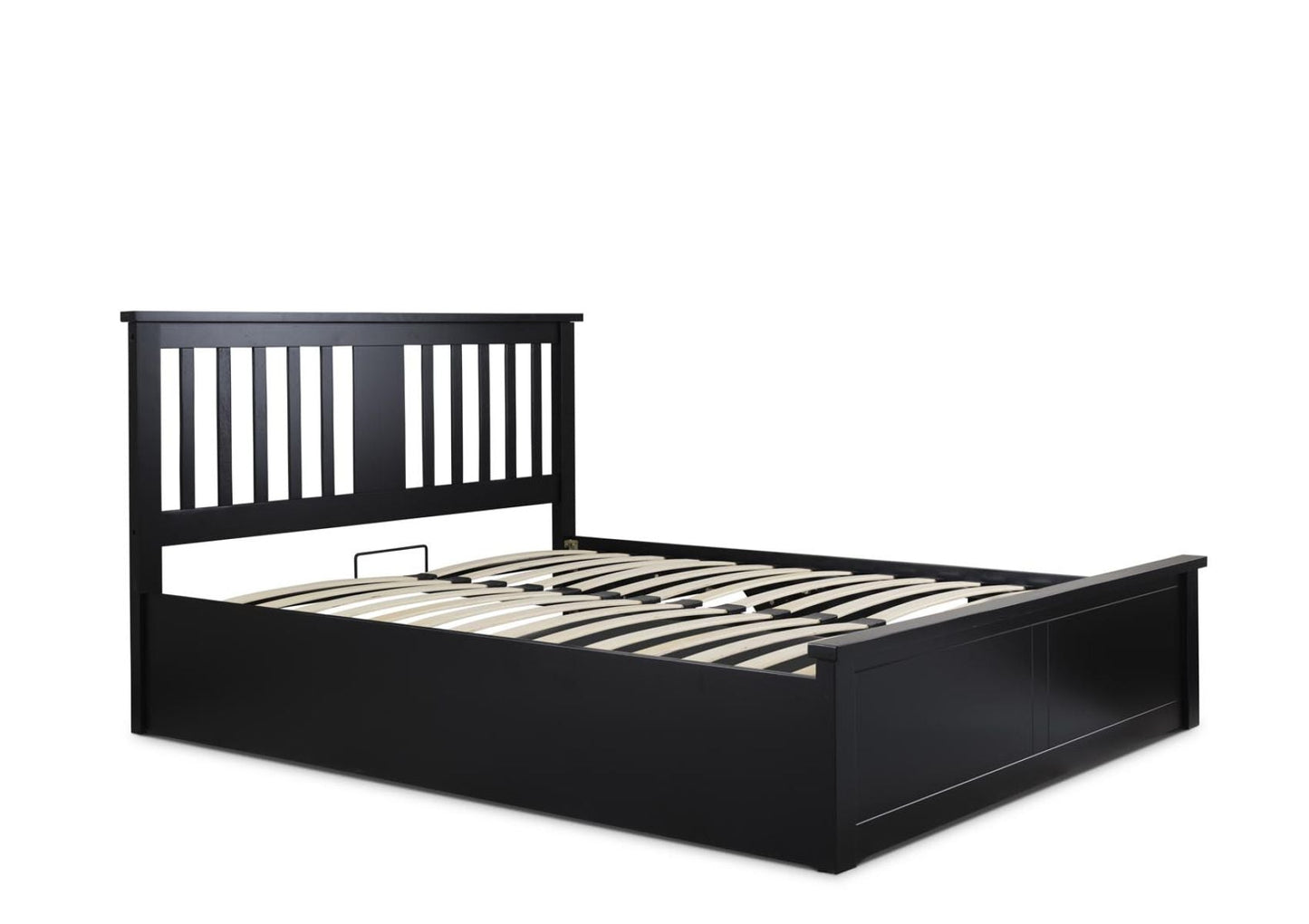 Malmo Black Wooden Ottoman Storage Bed - Bed - Time4Sleep