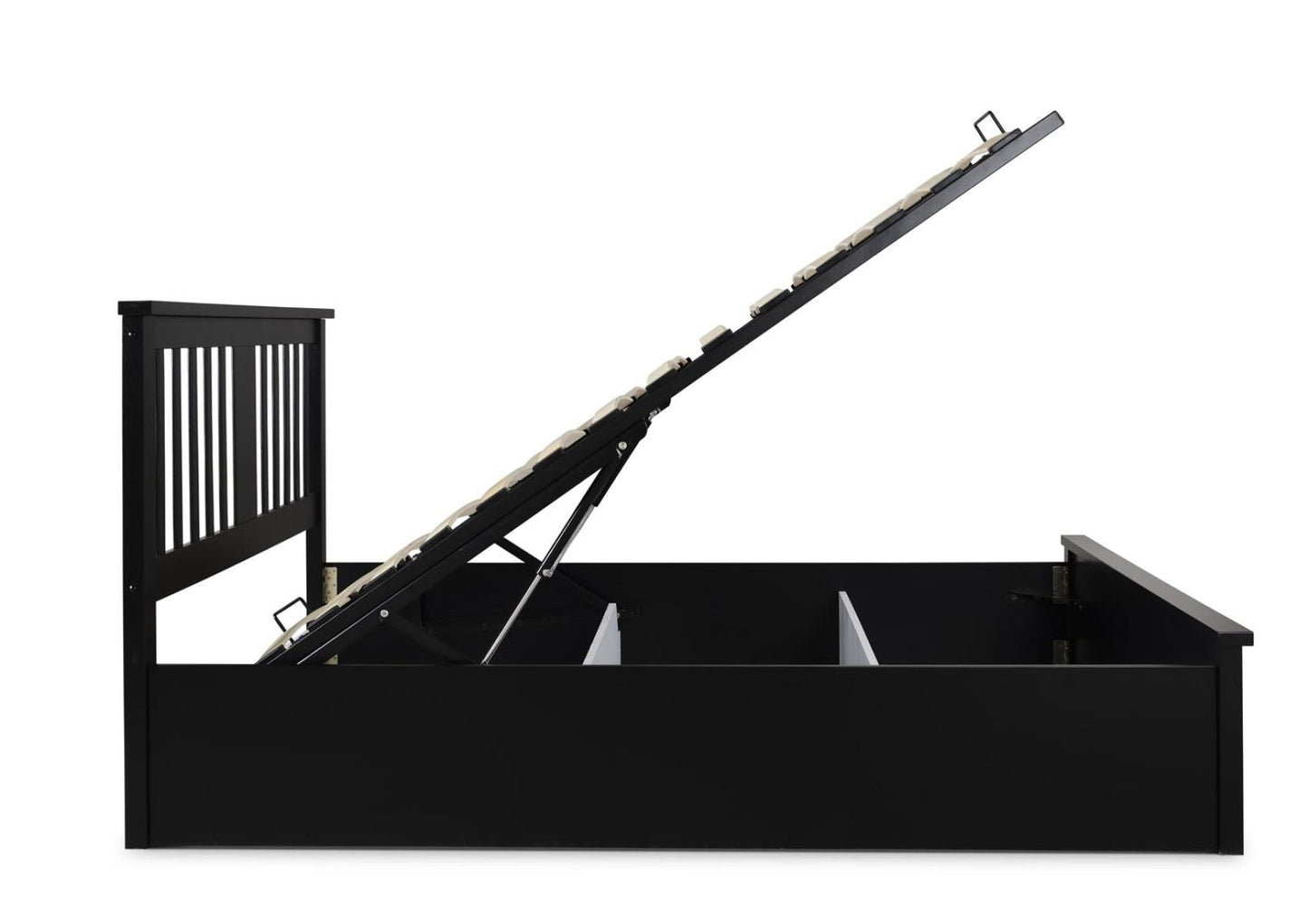 Malmo Black Wooden Ottoman Storage Bed - Bed - Time4Sleep