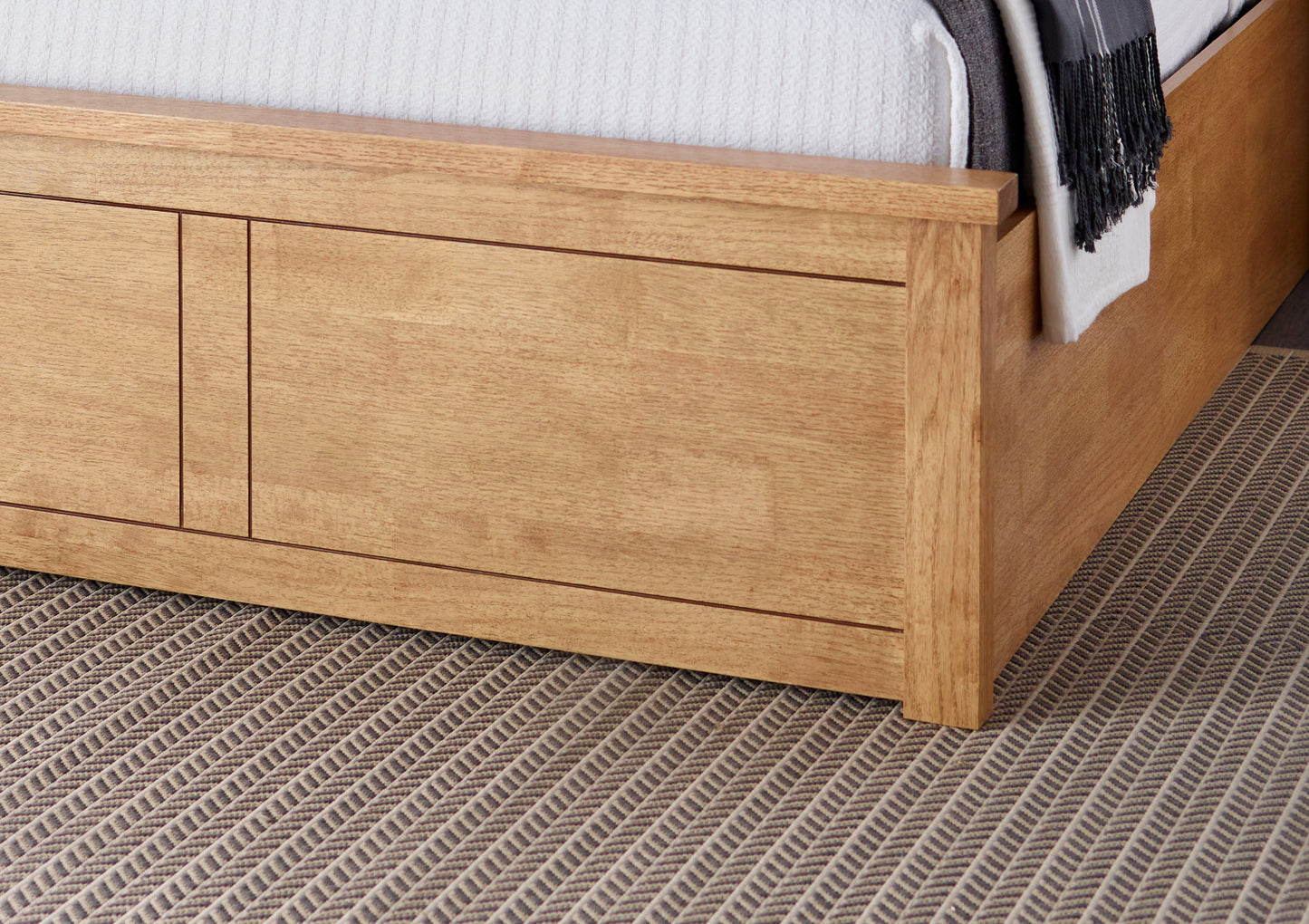 Malmo New Oak Finish Wooden Ottoman Storage Bed Bed time4sleepadmin