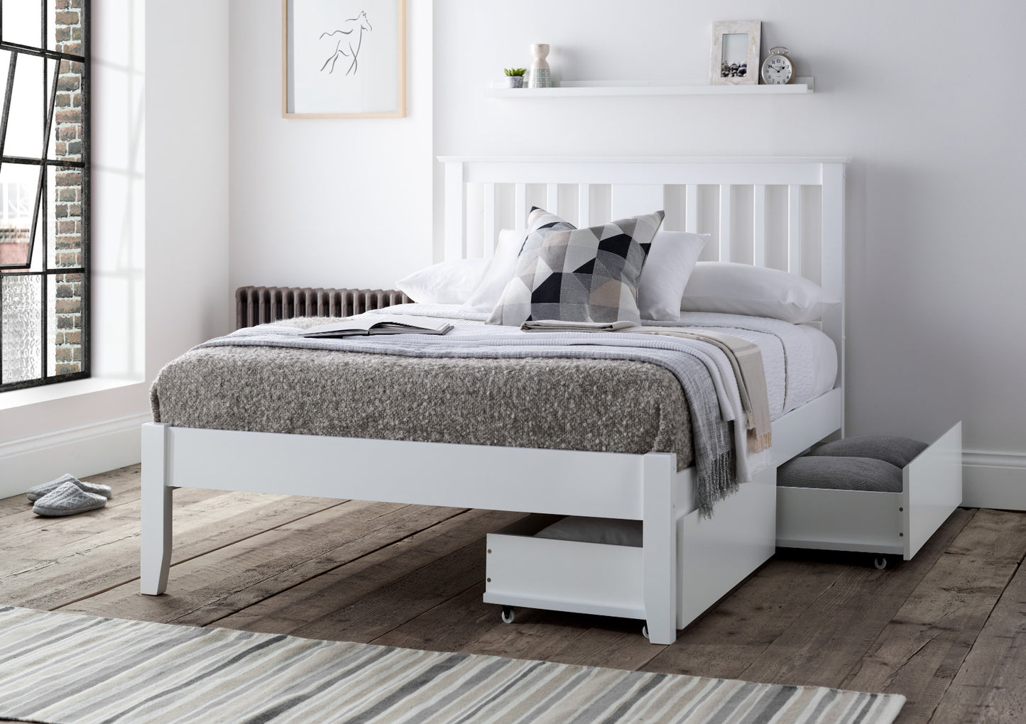 Malmo White Wooden Bed Frame Bed time4sleepadmin
