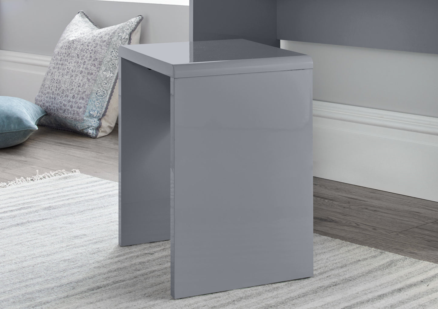 Julian Bowen Manhattan Grey Dressing Stool Furniture time4sleepadmin