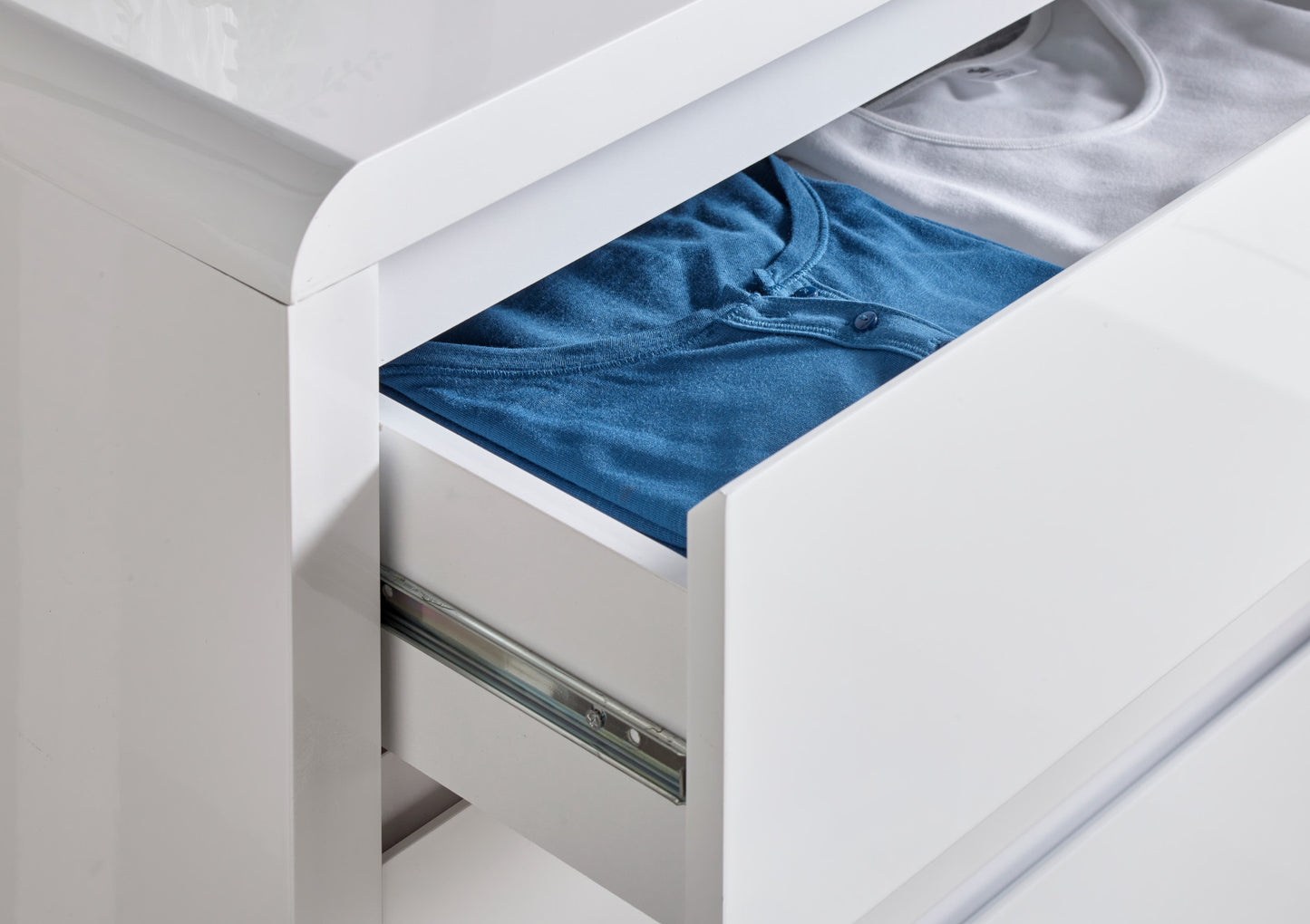 Marlow White High Gloss - 2 Drawer Bedside Furniture time4sleepadmin