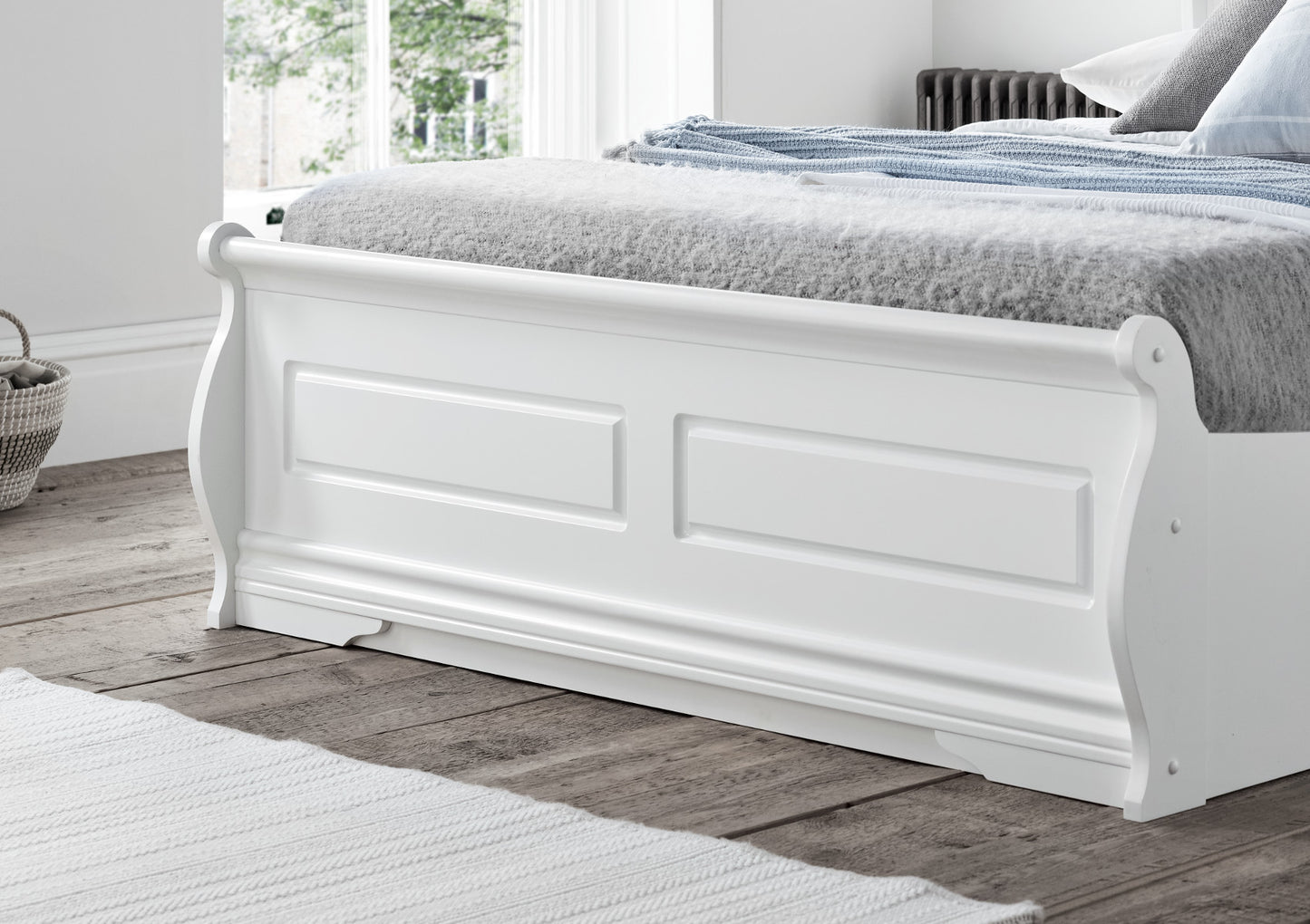 Marseille White Wooden Ottoman Storage Bed Frame Only Bed time4sleepadmin