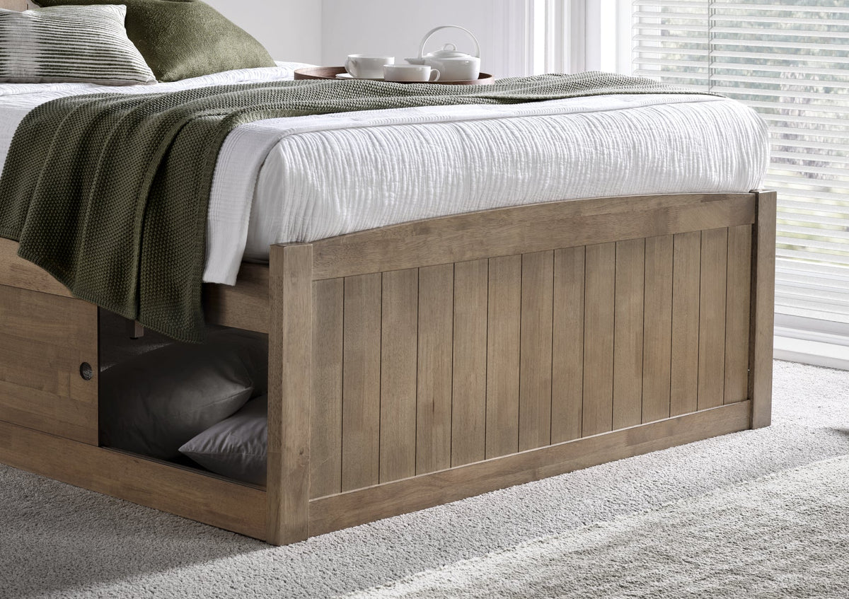 Maxistore 6 Door Oak Finish Storage Bed Frame Bed Keppel
