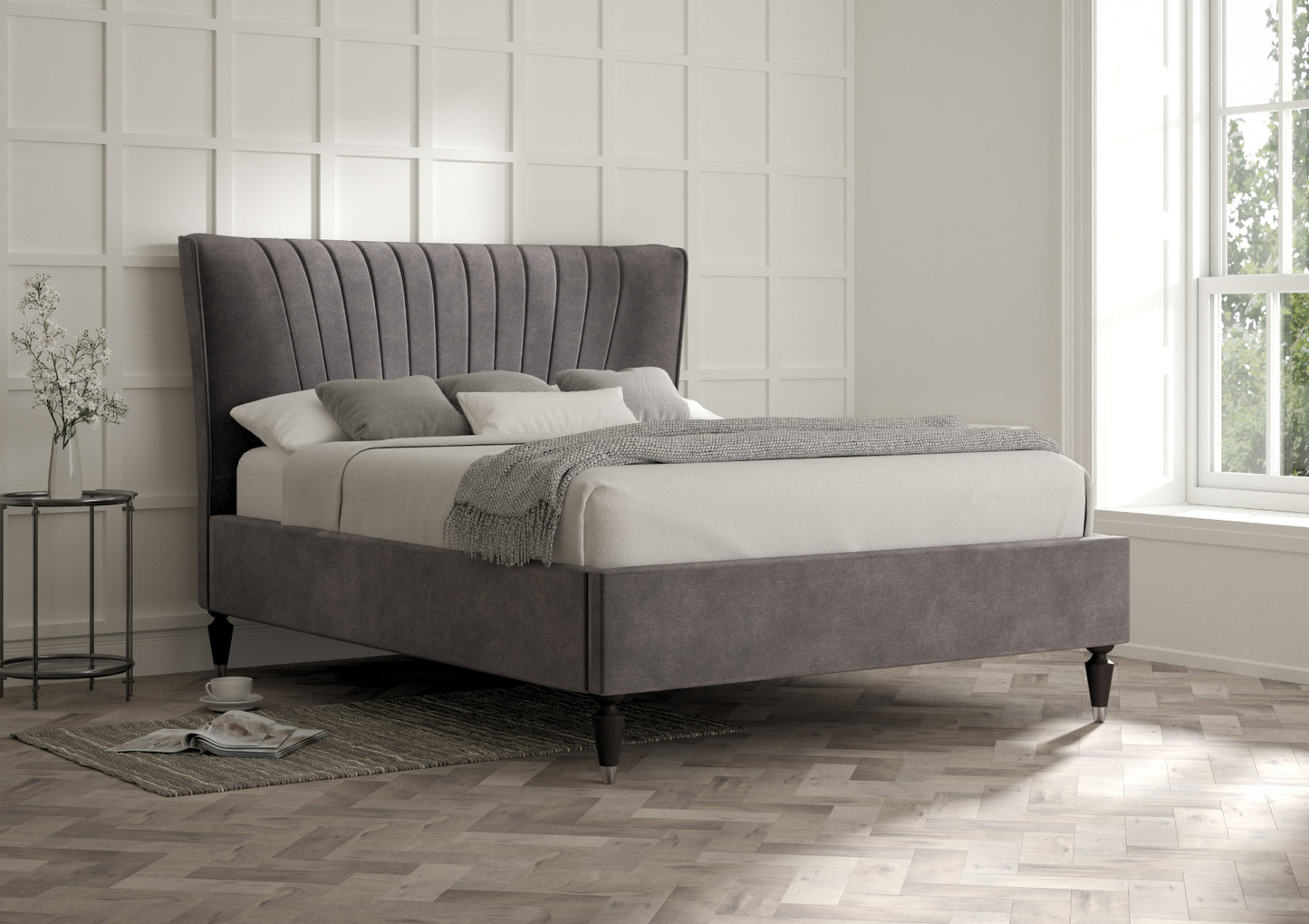Melbury Upholstered Bed Frame Only Bed time4sleepadmin Compact Double Savannah Armour