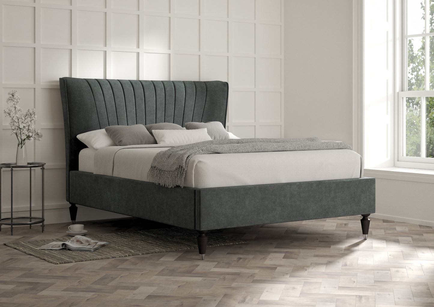 Melbury Upholstered Bed Frame Only Bed time4sleepadmin Double Savannah Ocean