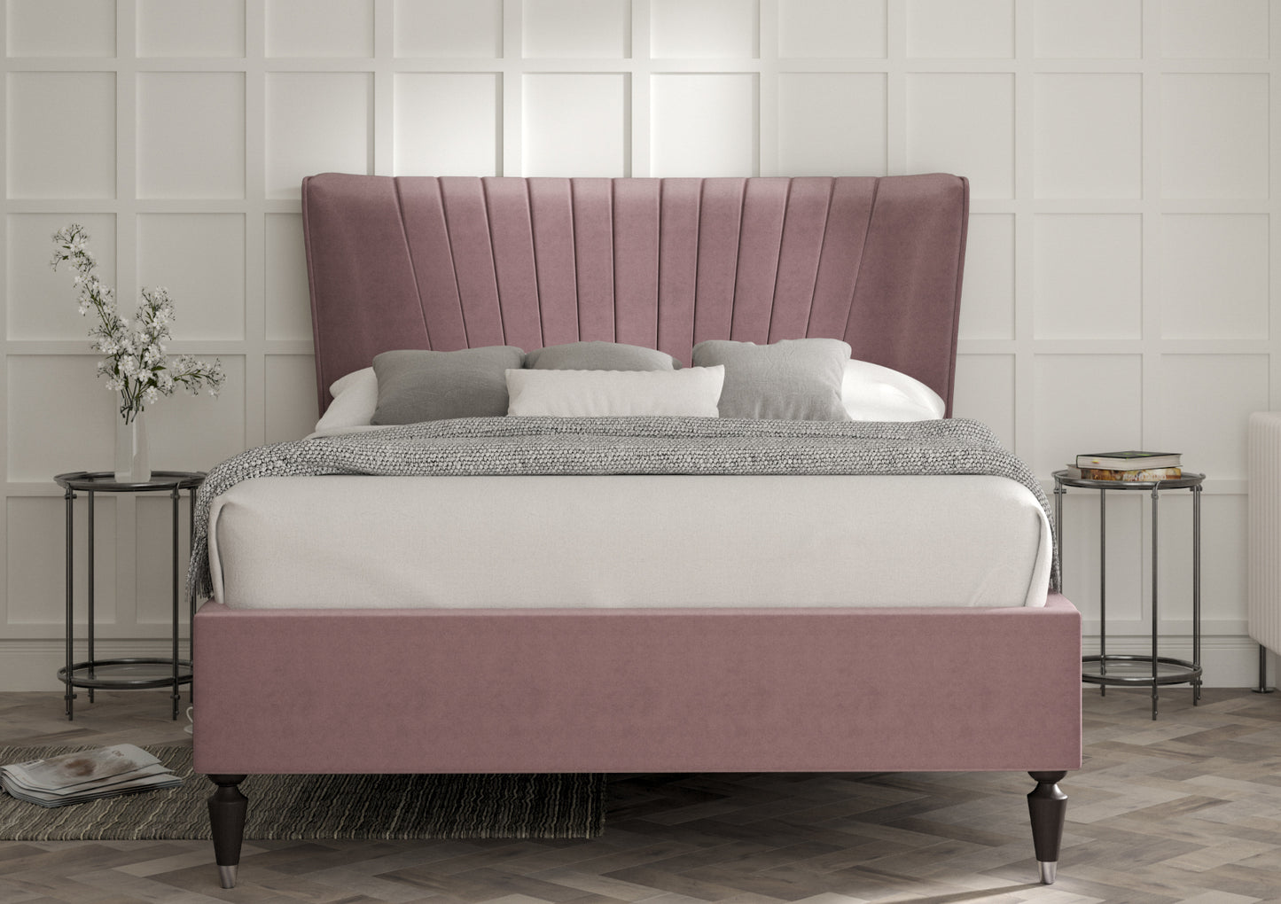Melbury Upholstered Bed Frame Only Bed time4sleepadmin Compact Double Velvet Lilac