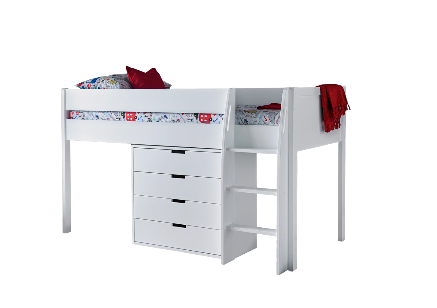 Montana Mid Sleeper With 4 Drawer Chest Bed time4sleepadmin