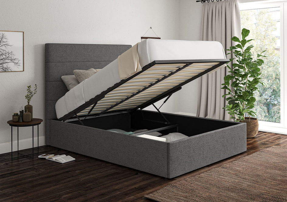 View Milano Upholstered Ottoman Bed Frame Only Super King Arran Pebble Time4Sleep information