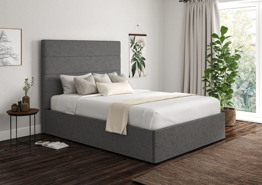 Milano Arran Pebble Upholstered Ottoman Bed Frame Only Bed Time4Sleep