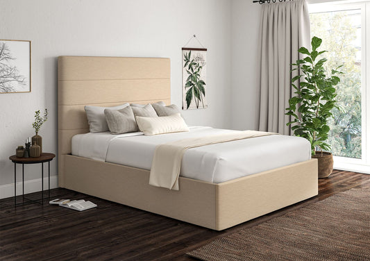 Milano Linea Linen Upholstered Ottoman Bed Frame Only - Bed - Time4Sleep