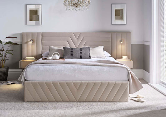 Milano Stone Upholstered Ottoman Hotel Bed Bed Importas Double