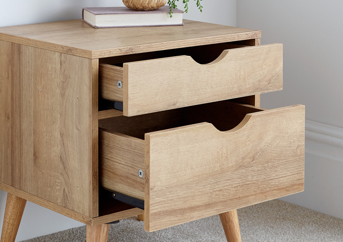 Molle 2 Drawer Oak Finish Bedside Only Furniture time4sleepadmin