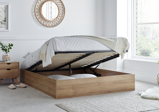 Molle Wooden Ottoman Storage Bed Frame and Classic Deluxe Mattress - Bed - Time4Sleep