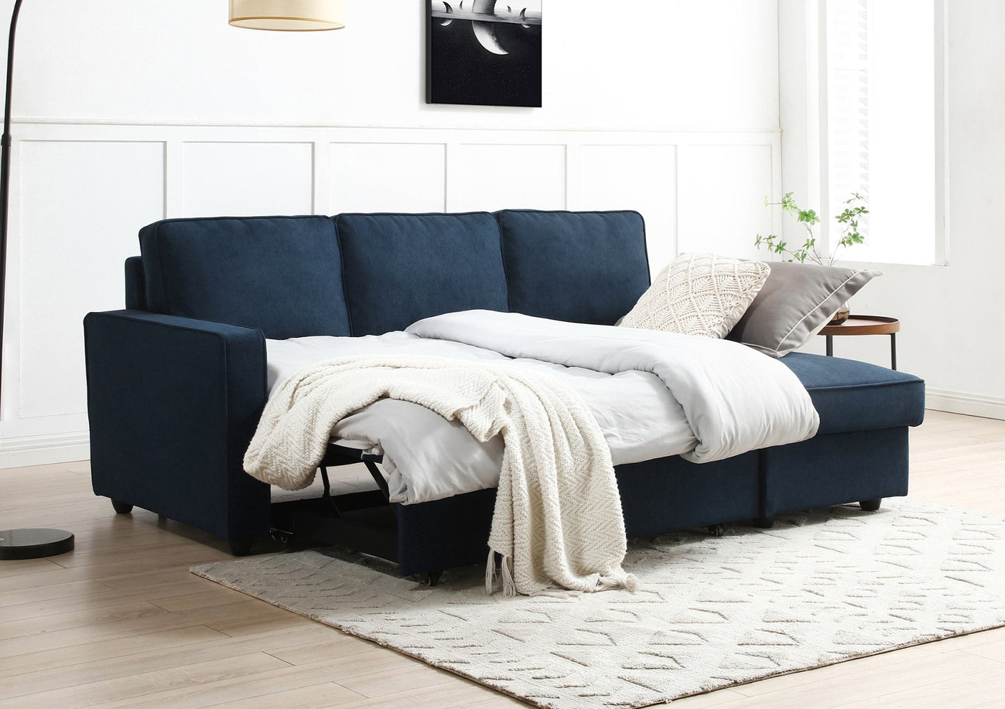 Richmond Blue Corner Sofa Bed Furniture time4sleepadmin